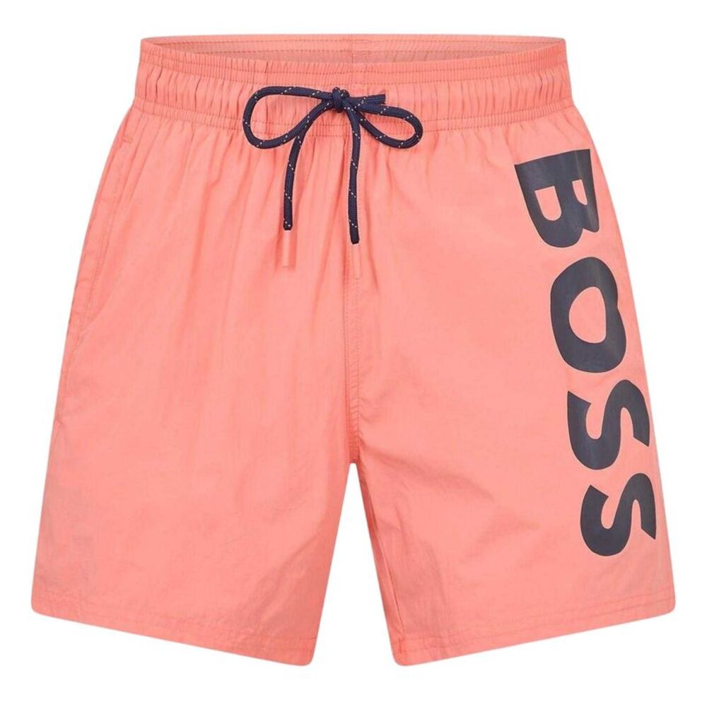 Boss Mens Octopus Bold Logo Swim Shorts / Bright Pink